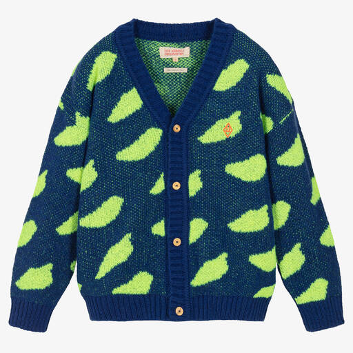 The Animals Observatory-Teen Blue & Yellow Knitted Cardigan | Childrensalon Outlet