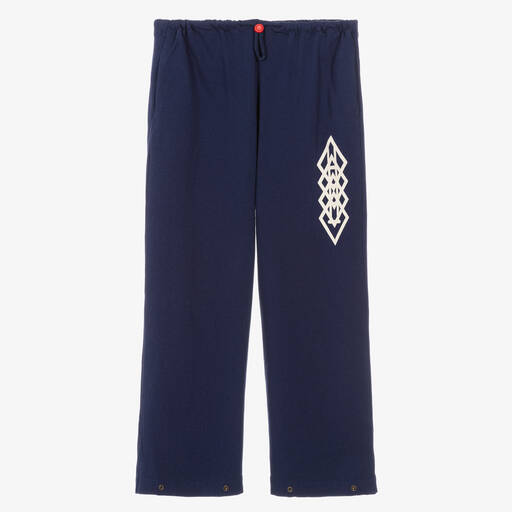 The Animals Observatory-Pantalon bleu en jersey de coton | Childrensalon Outlet