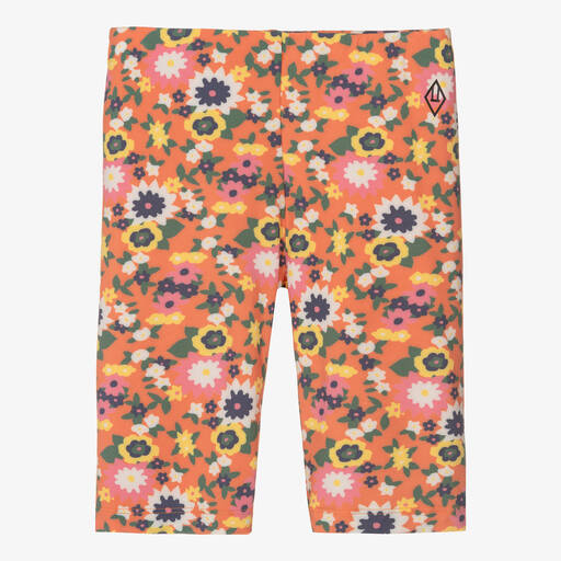 The Animals Observatory-Teen Girls Orange Floral Cycling Shorts | Childrensalon Outlet