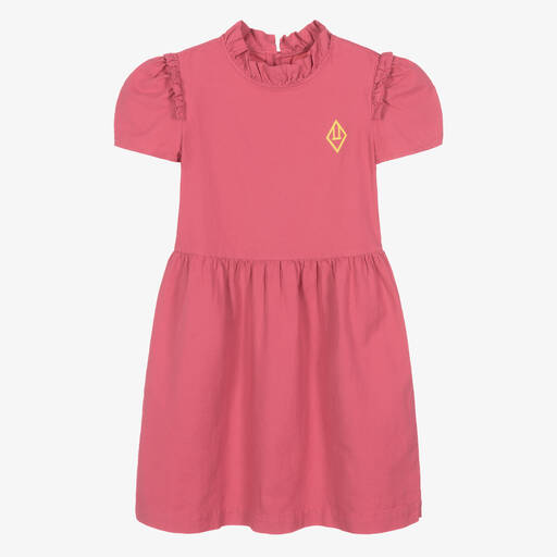 The Animals Observatory-Teen Girls Pink Cotton & Linen Dress  | Childrensalon Outlet