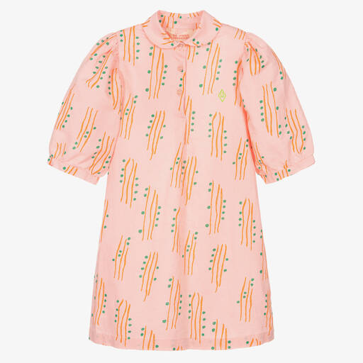 The Animals Observatory-Teen Girls Pink Linen & Cotton Dress | Childrensalon Outlet