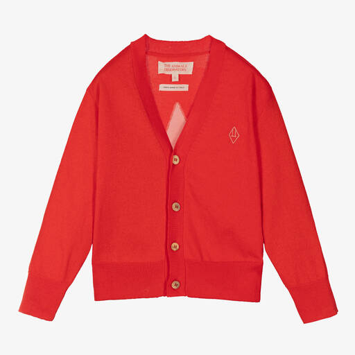 The Animals Observatory-Cardigan rouge en coton ado fille  | Childrensalon Outlet