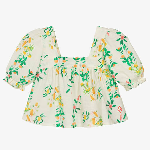 The Animals Observatory-Teen Girls White Cotton Floral Blouse | Childrensalon Outlet