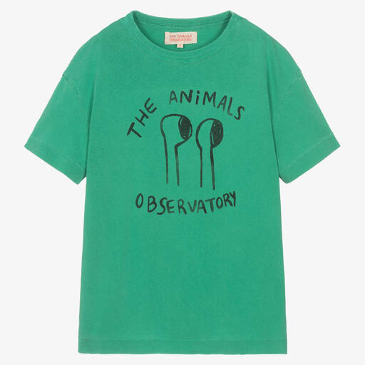 The Animals Observatory-Grünes Teen Käfer-Baumwoll-T-Shirt | Childrensalon Outlet