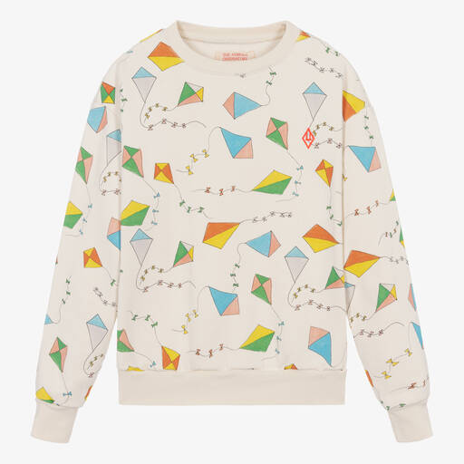 The Animals Observatory-Кремовый хлопковый свитшот с воздушными змеями | Childrensalon Outlet