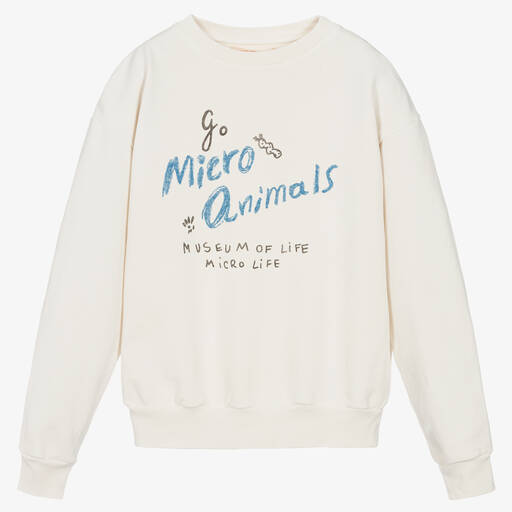 The Animals Observatory-Teen Ivory Cotton Micro Animals Sweatshirt | Childrensalon Outlet