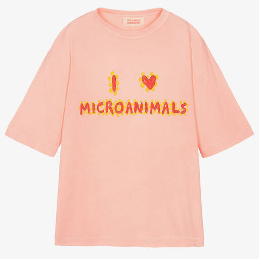 The Animals Observatory-Teen Pink Cotton Oversized T-Shirt | Childrensalon Outlet
