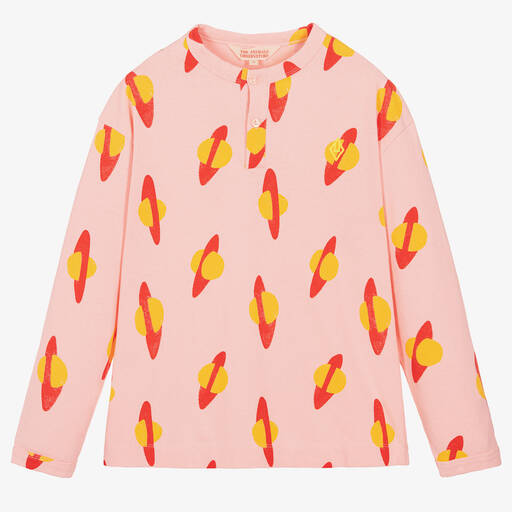 The Animals Observatory-Teen Pink Cotton Planet Top | Childrensalon Outlet