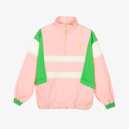 The Animals Observatory-Teen Pink & Green Cotton Colourblock Jacket | Childrensalon Outlet