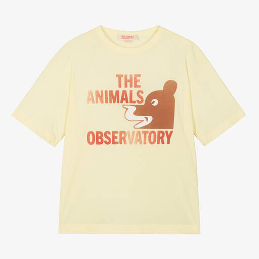 The Animals Observatory-Teen Yellow Bear Cotton T-Shirt | Childrensalon Outlet