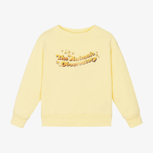 The Animals Observatory-Yellow Cotton Sweatshirt | Childrensalon Outlet
