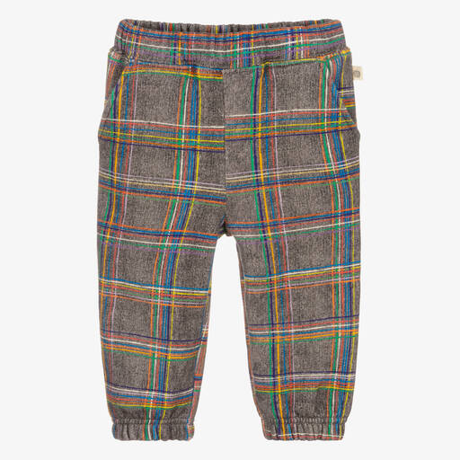 The Bonnie Mob-Baby Boys Grey Cotton Joggers | Childrensalon Outlet