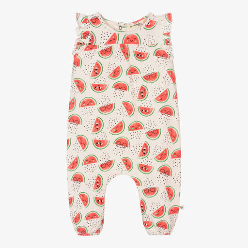 The Bonnie Mob-Baby Girls Cotton Watermelon Jumpsuit | Childrensalon Outlet