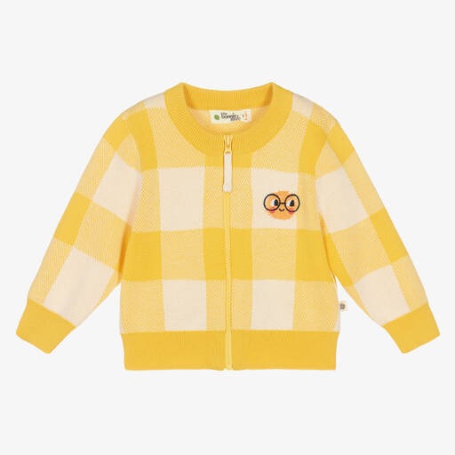 The Bonniemob-Cardigan jaune en coton bébé | Childrensalon Outlet