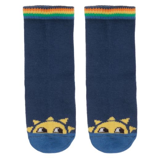The Bonniemob-Blue Cotton Baby Socks | Childrensalon Outlet