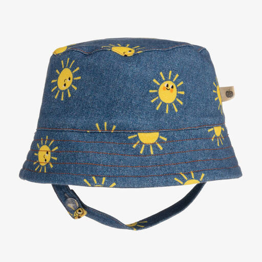 The Bonnie Mob-Blue Cotton Sunshine Bucket Hat | Childrensalon Outlet