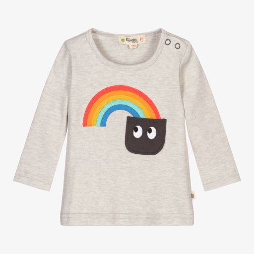 The Bonniemob-Grey Organic Cotton Baby Top | Childrensalon Outlet