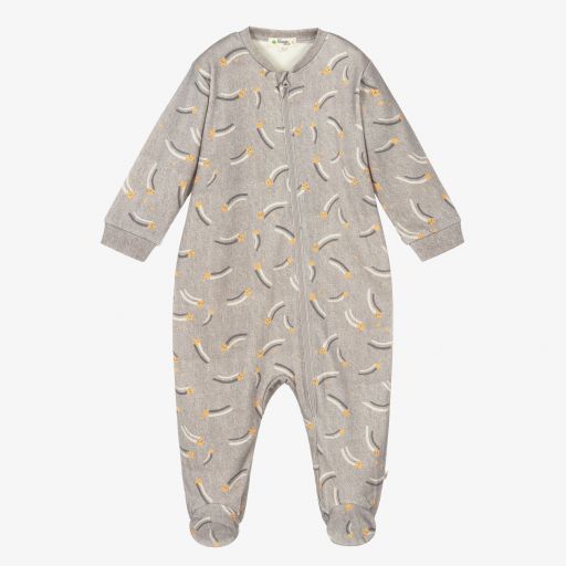 The Bonniemob-Grey Organic Cotton Babygrow | Childrensalon Outlet