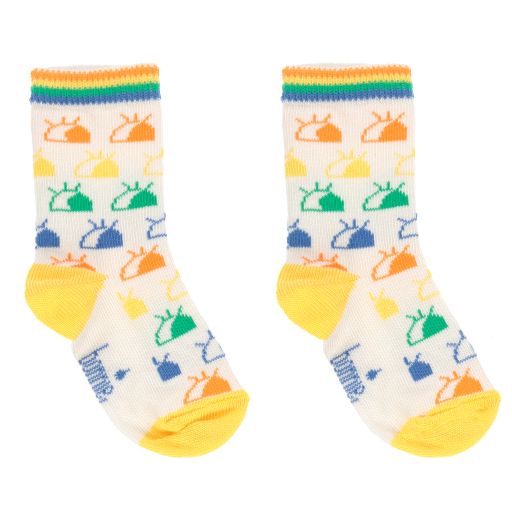 The Bonniemob-Ivory Cotton Baby Socks | Childrensalon Outlet