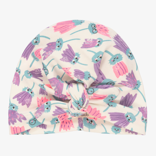 The Bonniemob-Ivory Cotton Baby Turban Hat | Childrensalon Outlet