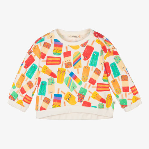 The Bonnie Mob-Ivory & Orange Cotton Lolly Sweatshirt | Childrensalon Outlet