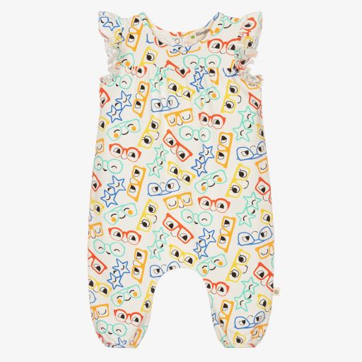 The Bonniemob-Elfenbeinfarbener Biobaumwoll-Jumpsuit | Childrensalon Outlet