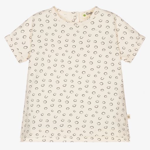 The Bonnie Mob-Ivory Organic Cotton T-Shirt | Childrensalon Outlet