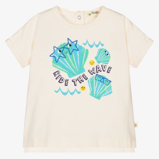 The Bonnie Mob-Ivory Organic Cotton T-Shirt | Childrensalon Outlet