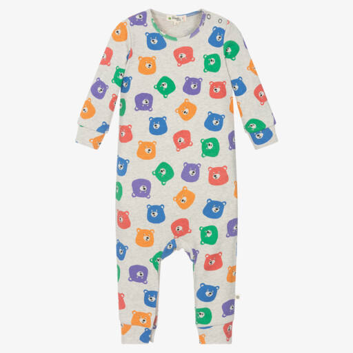 The Bonniemob-Baby Boys Grey Organic Cotton Romper | Childrensalon Outlet