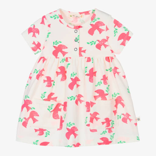 The Bonniemob-Baby Girls Cotton Doves Dress | Childrensalon Outlet