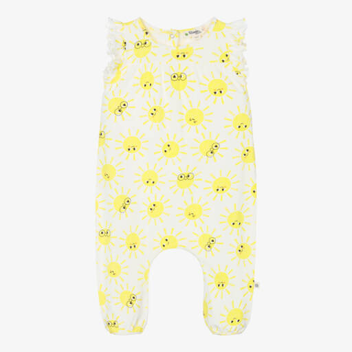 The Bonniemob-Baby Girls Cotton Sunshine Jumpsuit | Childrensalon Outlet