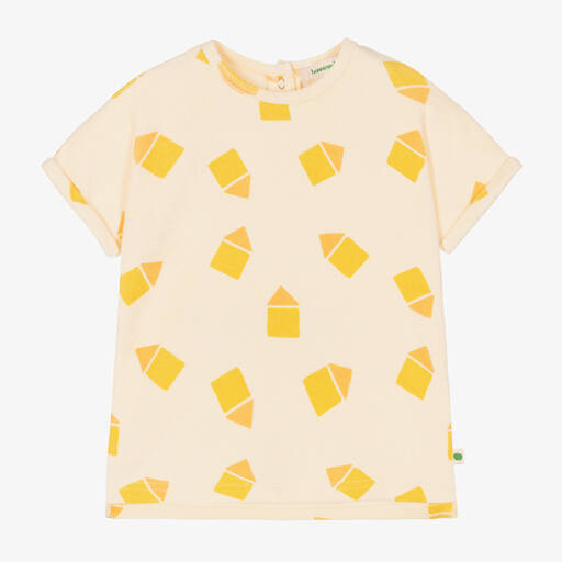 The Bonniemob-Baby Ivory Beach Hut Towelling T-Shirt | Childrensalon Outlet
