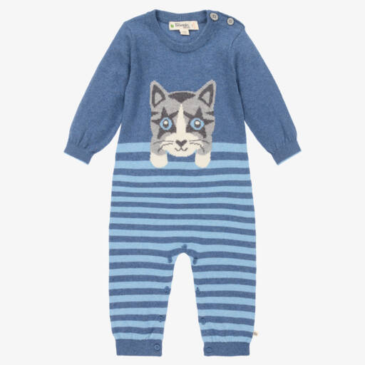 The Bonniemob-Голубой трикотажный ромпер | Childrensalon Outlet