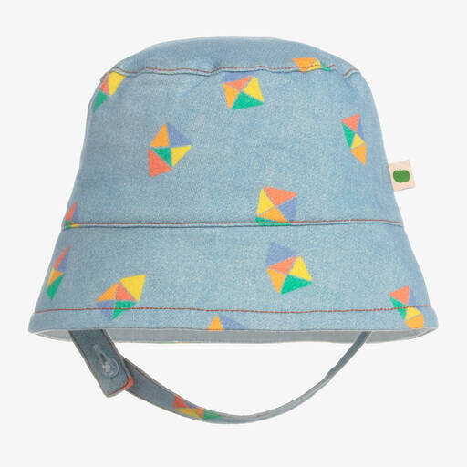 The Bonniemob-Blue Rainbow Cotton Baby Sun Hat | Childrensalon Outlet