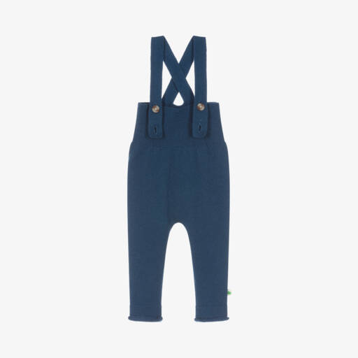 The Bonniemob-Boys Navy Wool Blend Dungarees | Childrensalon Outlet