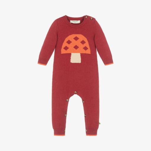 The Bonniemob-Boys Red Knit Babygrow | Childrensalon Outlet