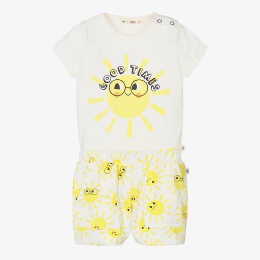 The Bonniemob-Cotton Sunshine Bodysuit & Shorts Set | Childrensalon Outlet