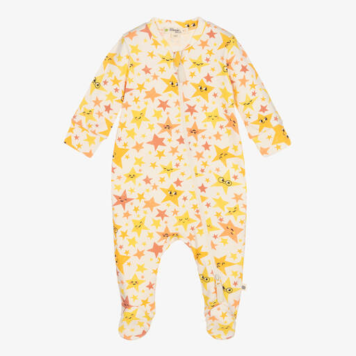 The Bonniemob-Ivory & Orange Cotton Babygrow | Childrensalon Outlet