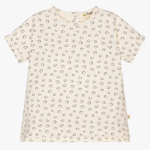 The Bonniemob-Ivory Organic Cotton T-Shirt | Childrensalon Outlet