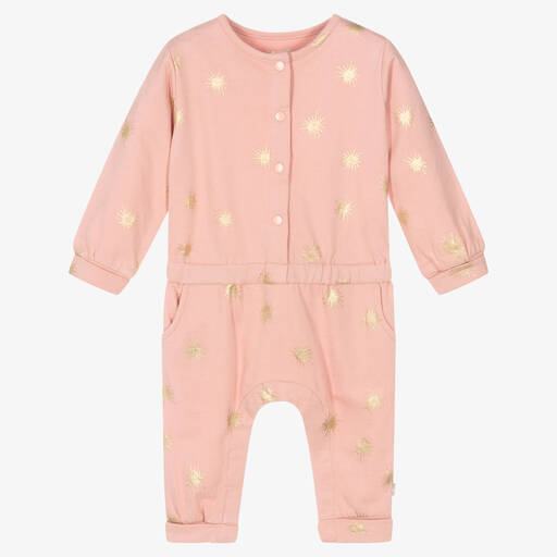 The Little Tailor-Baby Girls Pink Cotton Jumpsuit | Childrensalon Outlet