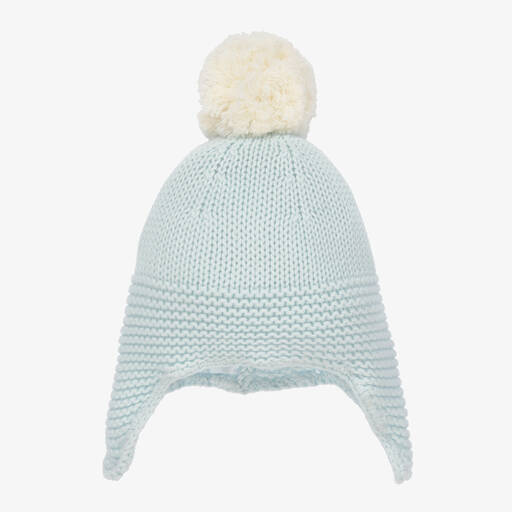 The Little Tailor-Blue Cotton Knit Bobble Hat | Childrensalon Outlet