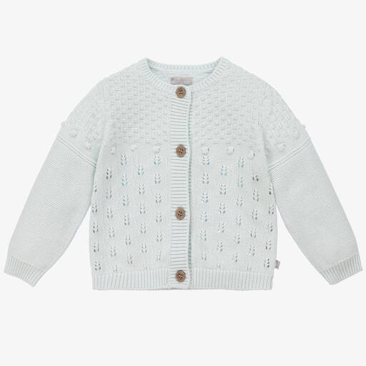 The Little Tailor-Blue Knitted Baby Cardigan | Childrensalon Outlet