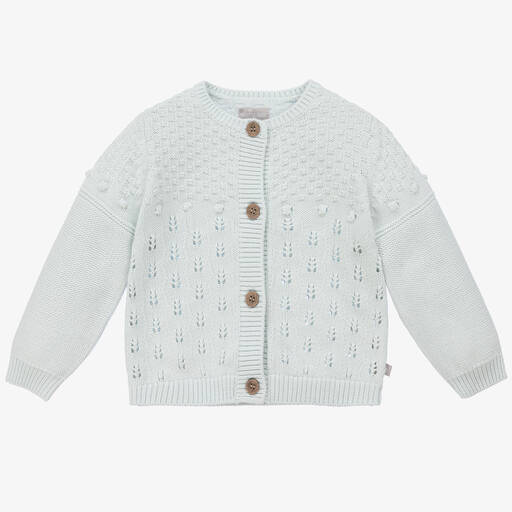 The Little Tailor-Cardigan bleu en maille bébé | Childrensalon Outlet