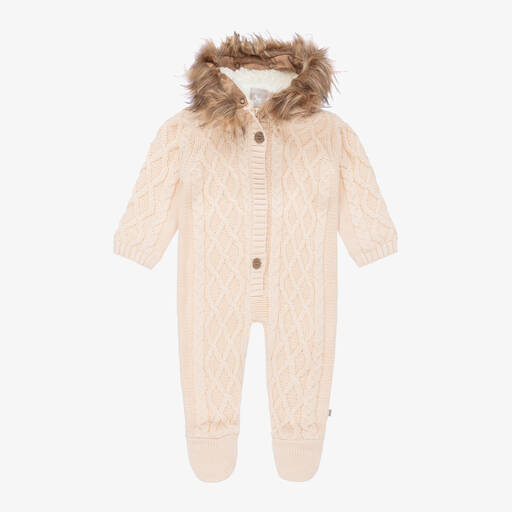 The Little Tailor-Manteau rose poudré en maille bébé | Childrensalon Outlet