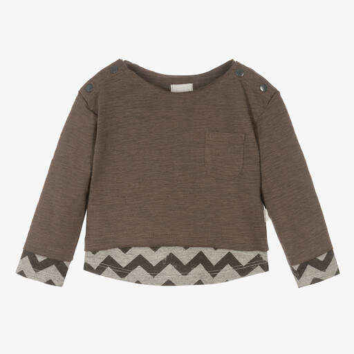 The Little Tailor-Boys Grey Cotton Top | Childrensalon Outlet