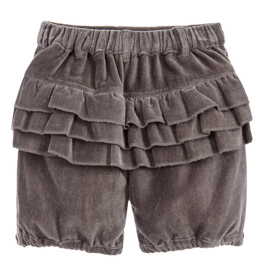 The Little Tailor-Girls Dark Grey Velvet Shorts | Childrensalon Outlet