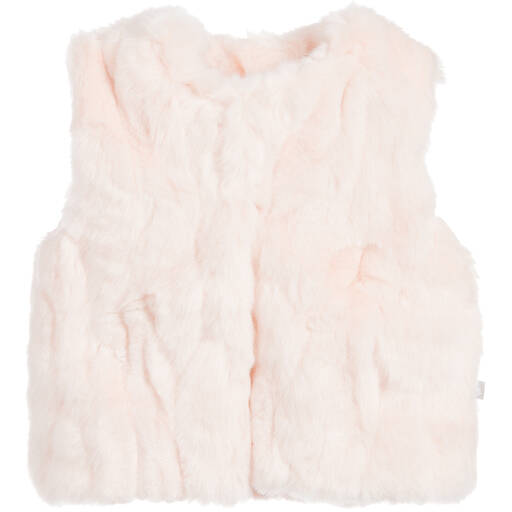 The Little Tailor-Girls Pink Fur Gilet | Childrensalon Outlet
