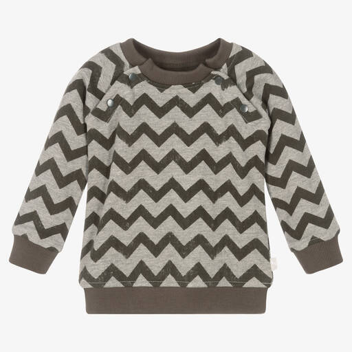 The Little Tailor-Grey Cotton Zigzag Sweatshirt | Childrensalon Outlet