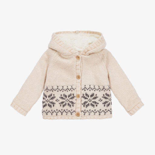 The Little Tailor-Кремовая вязаная куртка с узором фэр-айл | Childrensalon Outlet
