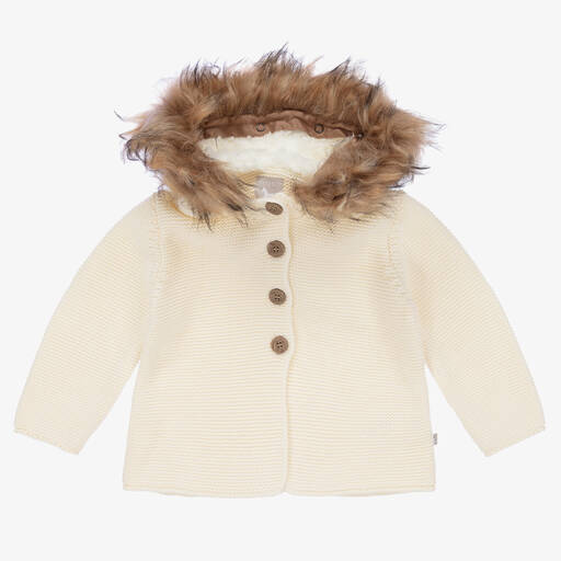The Little Tailor-Ivory Knitted Pram Coat | Childrensalon Outlet